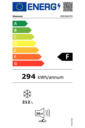 Congélateur armoire SIEMENS GI81NACF0 - ENCASTRABLE 178CM