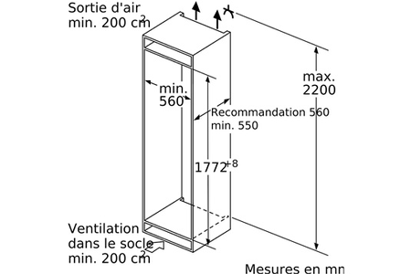 Congélateur armoire SIEMENS GI81NACF0 - ENCASTRABLE 178CM