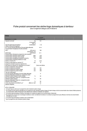 Sèche-linge MIELE TCL780WP