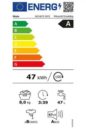 Lave-linge hublot MIELE WCH 870 WCS