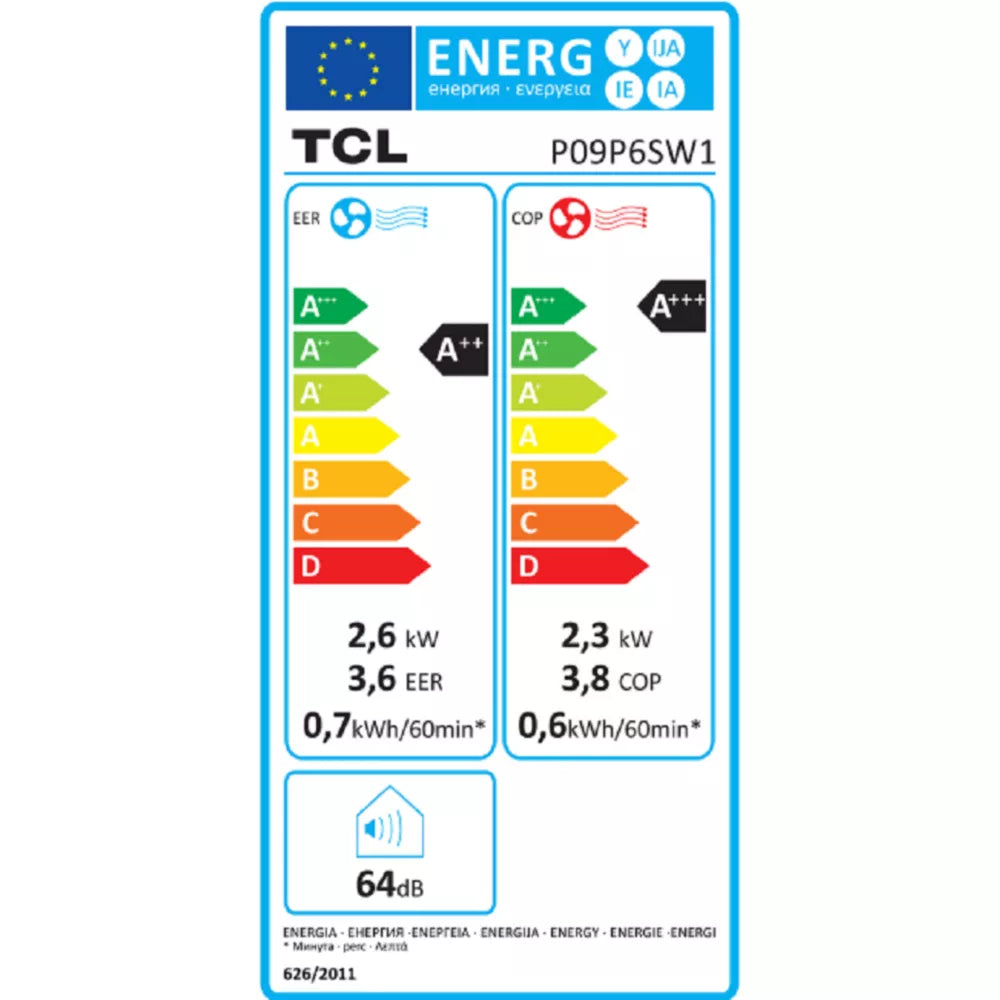 Climatiseur réversible Tcl P09P6SW1