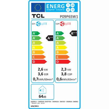 Climatiseur réversible Tcl P09P6SW1