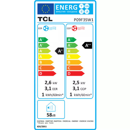 Climatiseur réversible Tcl P09F3SW1