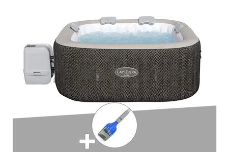 Spa gonflable BESTWAY KIT SPA GONFLABLE BESTWAY LAY-Z-SPA CABO CARRÉ HYDROJET 4/6 PLACES + ASPIRATEUR À BATTERIE