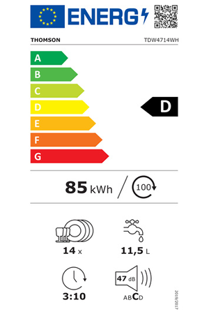 Lave-vaisselle THOMSON TDW4714WH