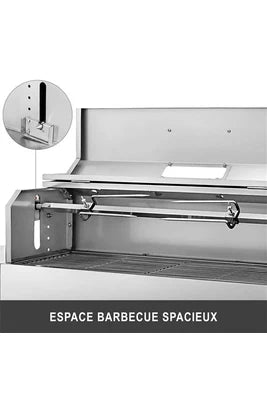 Barbecue à charbon GRILL TRADITIONNEL ÉLECTRIQUE GOURMET BARBECUE AU CHARBON DE BOIS HDME - 25 W, 2172 CM CARRÉ, ACIER INOX, PLEIN AIR POUR CAMPING PARC