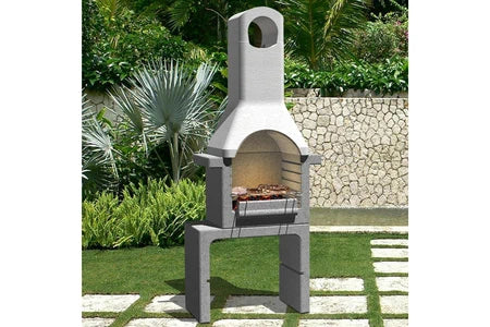 Barbecue GENERIQUE ÉLECTROMÉNAGER DE CUISINE GAMME LA HAVANE SUPPORT DE BARBECUE AU CHARBON DE BOIS BÉTON AVEC CHEMINÉE