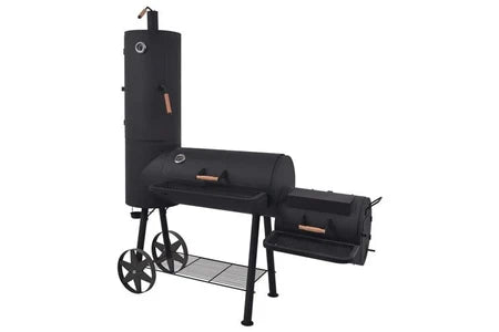 Barbecue à charbon VIDAXL BARBECUE AU CHARBON DE BOIS AVEC ÉTAGÈRE INFÉRIEURE NOIR XXL