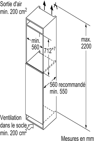 Congélateur bar SIEMENS GI11VADE0 - ENCASTRABLE 72CM