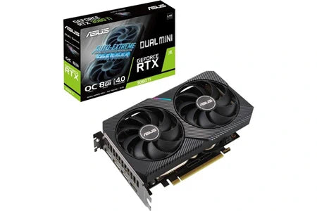 Carte graphique ASUS DUAL NVIDIA GEFORCE RTX 3060 TI V2 MINI OC EDITION PCIE 4.0 8 GO GDDR6 HDMI 2.1 NOIR